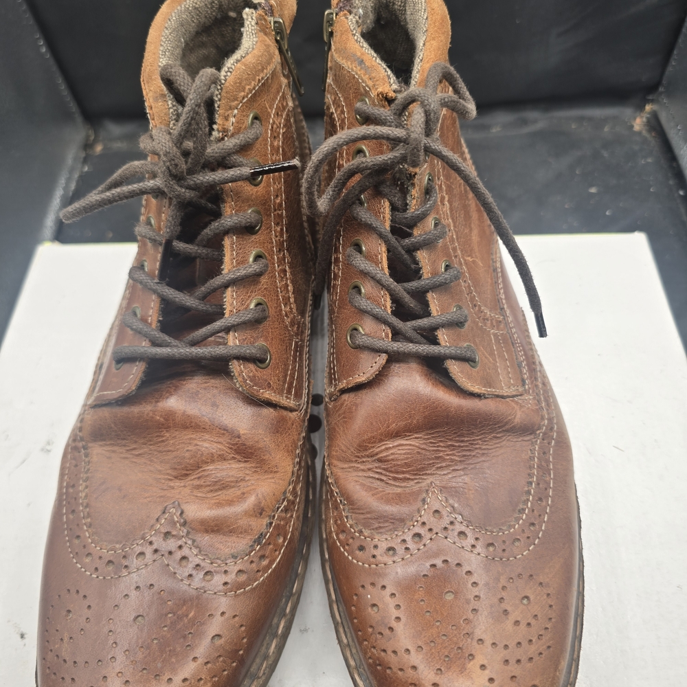 Steve Madden Brown Leather Brogue Boots‎